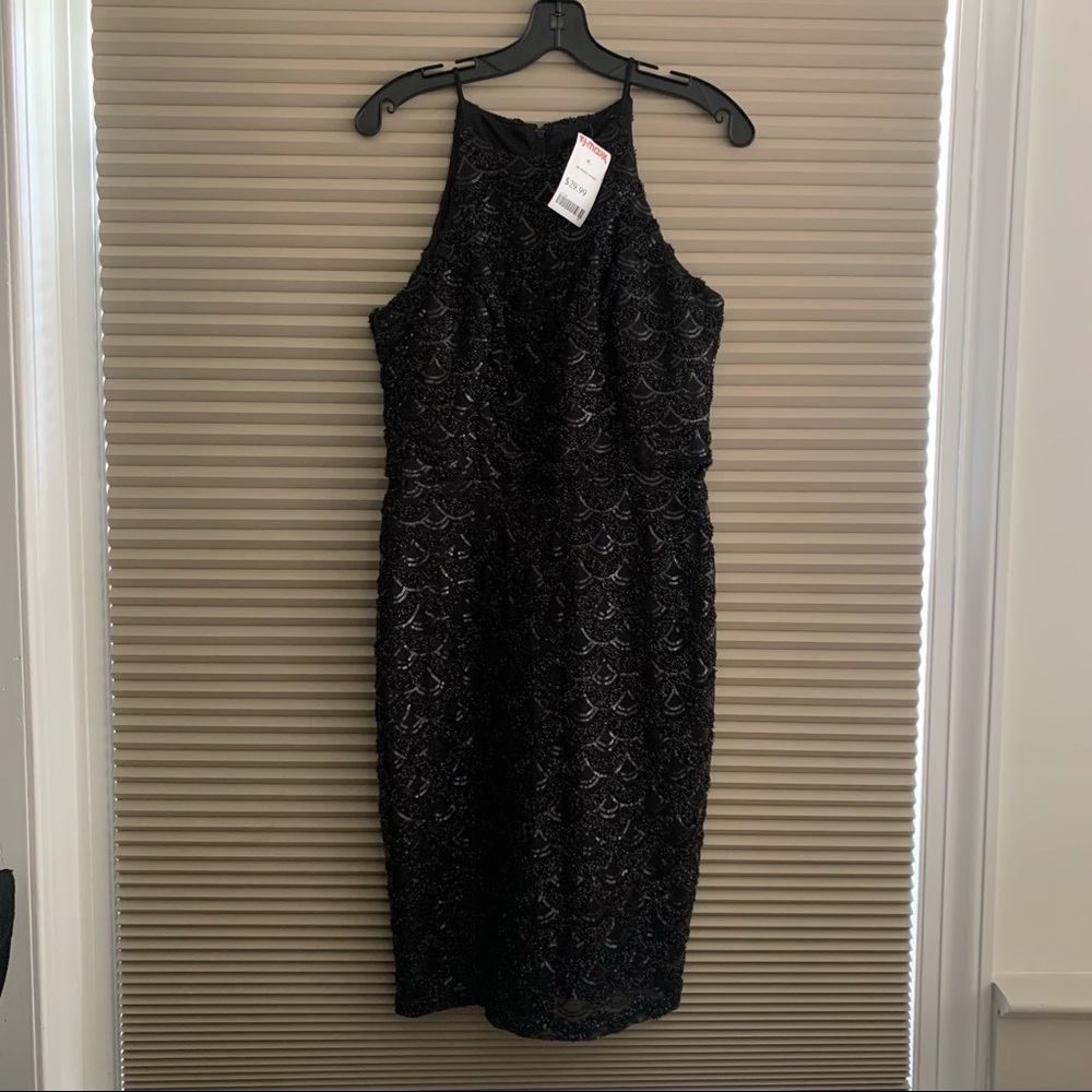 Marina Sz S Dress - Black beaded